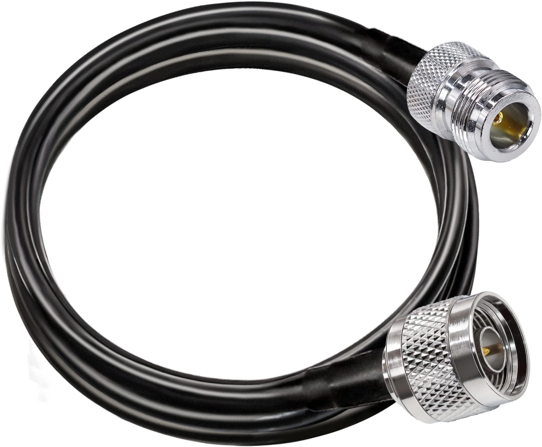 3AN Telecom N Type Cable RG58 6.6ft(2M) N Male to N Female Connector Extension Cable Low Loss N Cable Male to Female Black Jumper Cable for WiFi Router 3G 4G LTE Antenna(Black)
