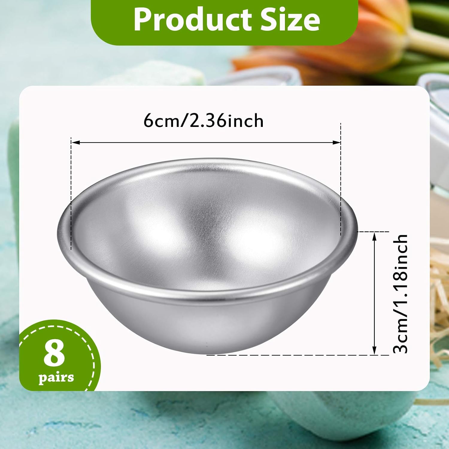 Patelai 16 Pcs Bath Bomb Molds, 6 Cm/ 2.4 Inch Diameter DIY Metal Bath Bombs Press Mould Making Supplies Kit for Crafts Making - Image 3