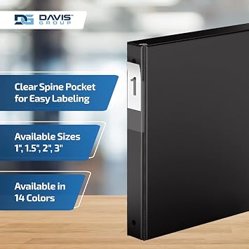 Premium Economy 6-Pack 3-Ring Binders for School or Office, Round-Ring Binders, 1 Inch, Black