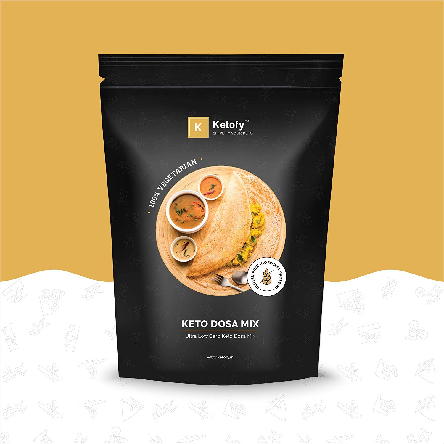 Ketofy - Keto Dosa Mix (500g) | for Keto Dosa and Keto Crepes