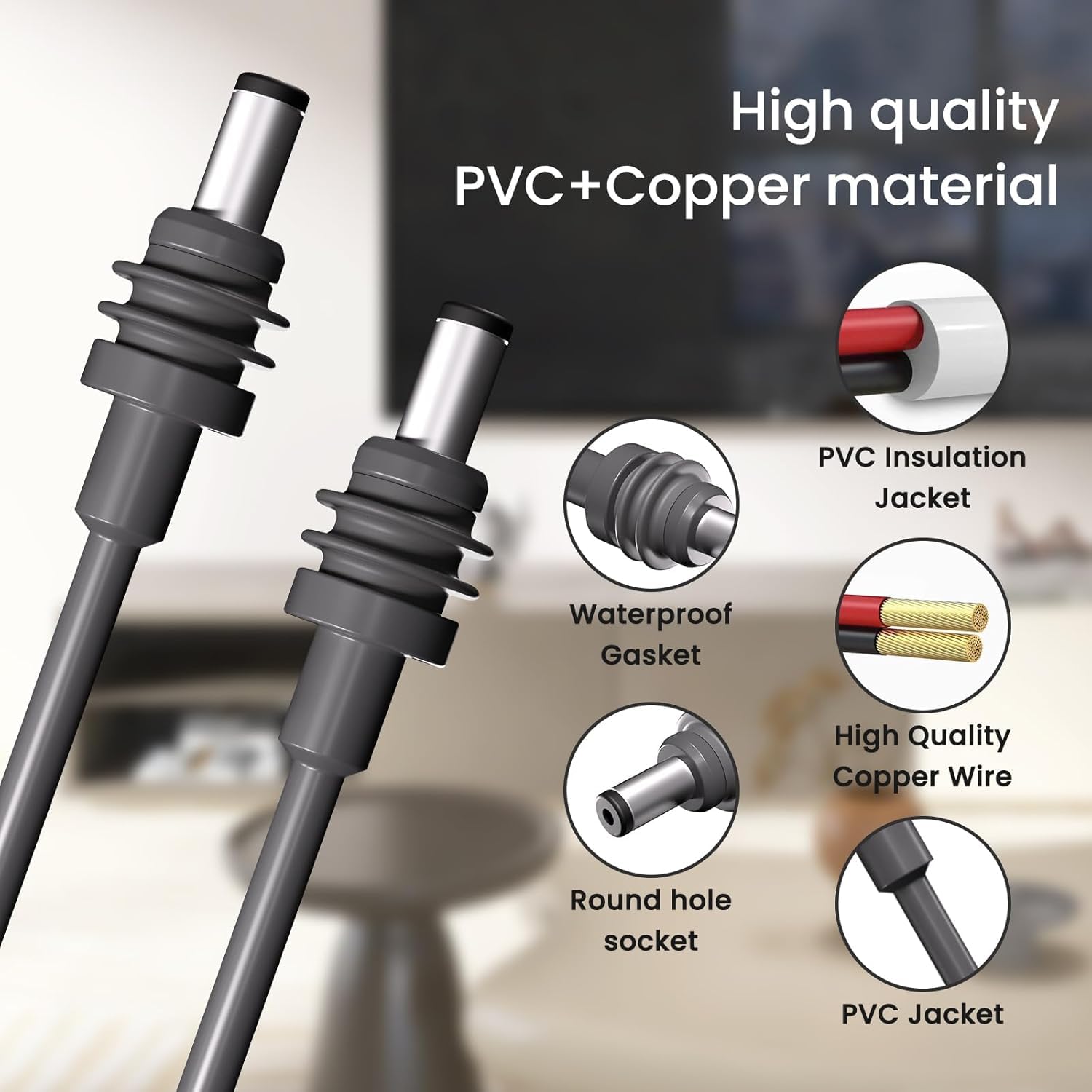 Starlink Mini kabel – zapasowy kabel zasilający DC-na DC, wodoszczelny zewnętrzny kabel do ładowania do anteny satelitarnej Starlink, wytrzymały i odporny na warunki atmosferyczne zasilacz (30