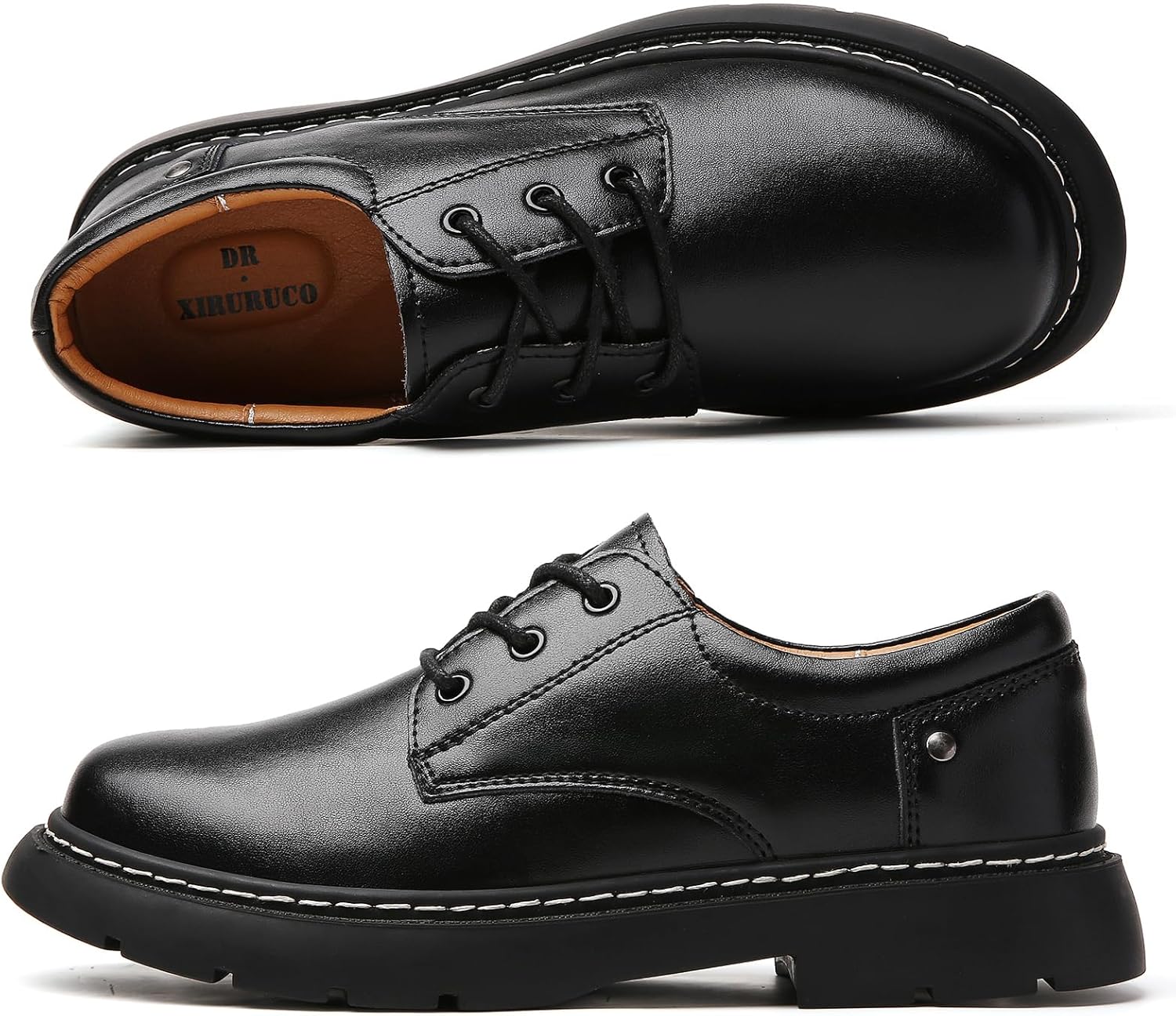 Women Oxford Shoes, Lace Up,Slip Resistant,Leather Upper,Platform Casual Comfort Work Office Dressy Business Shoes for Girls Ladies Women - Image 4