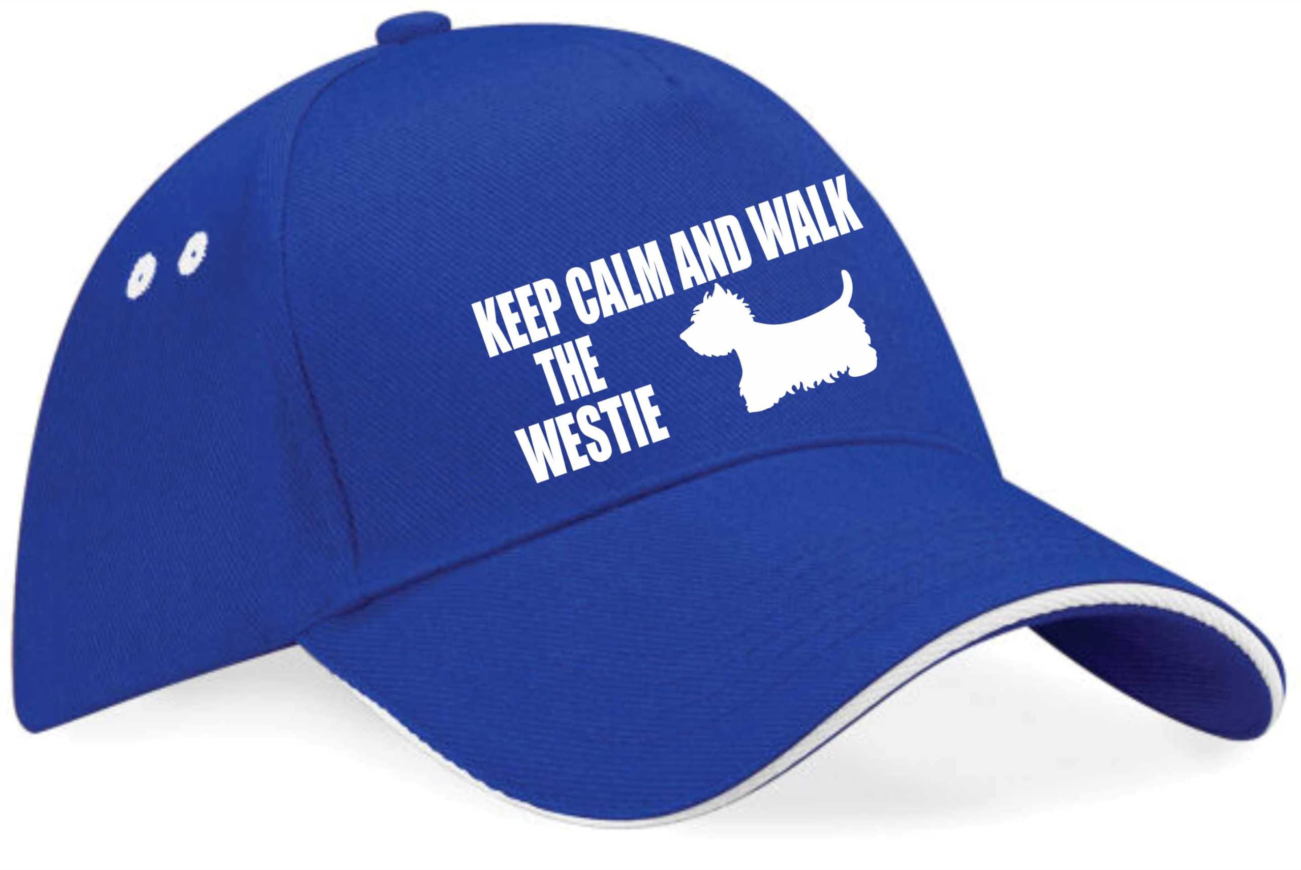 Print4u Unisex Blue Keep Calm Walk The Westie Baseball Cap Dog Lovers Gift For Men & Ladies