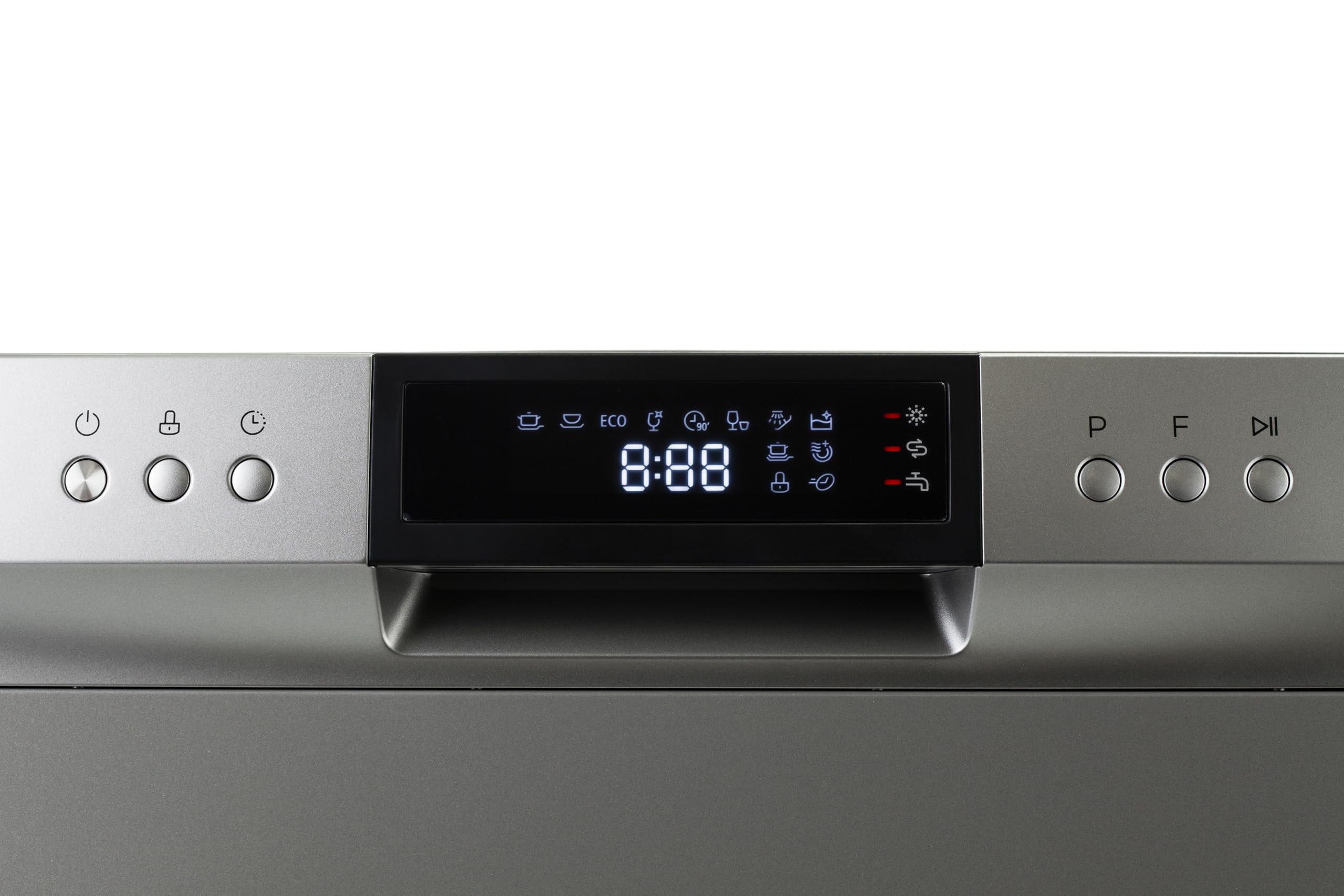 PremierTech Mini Lavastoviglie compatta da tavolo, Lavastoviglie 6 coperti, 8 programmi, Libera Installazione e Incasso, Da Appoggio, Display Led, Silver PTLS6S
