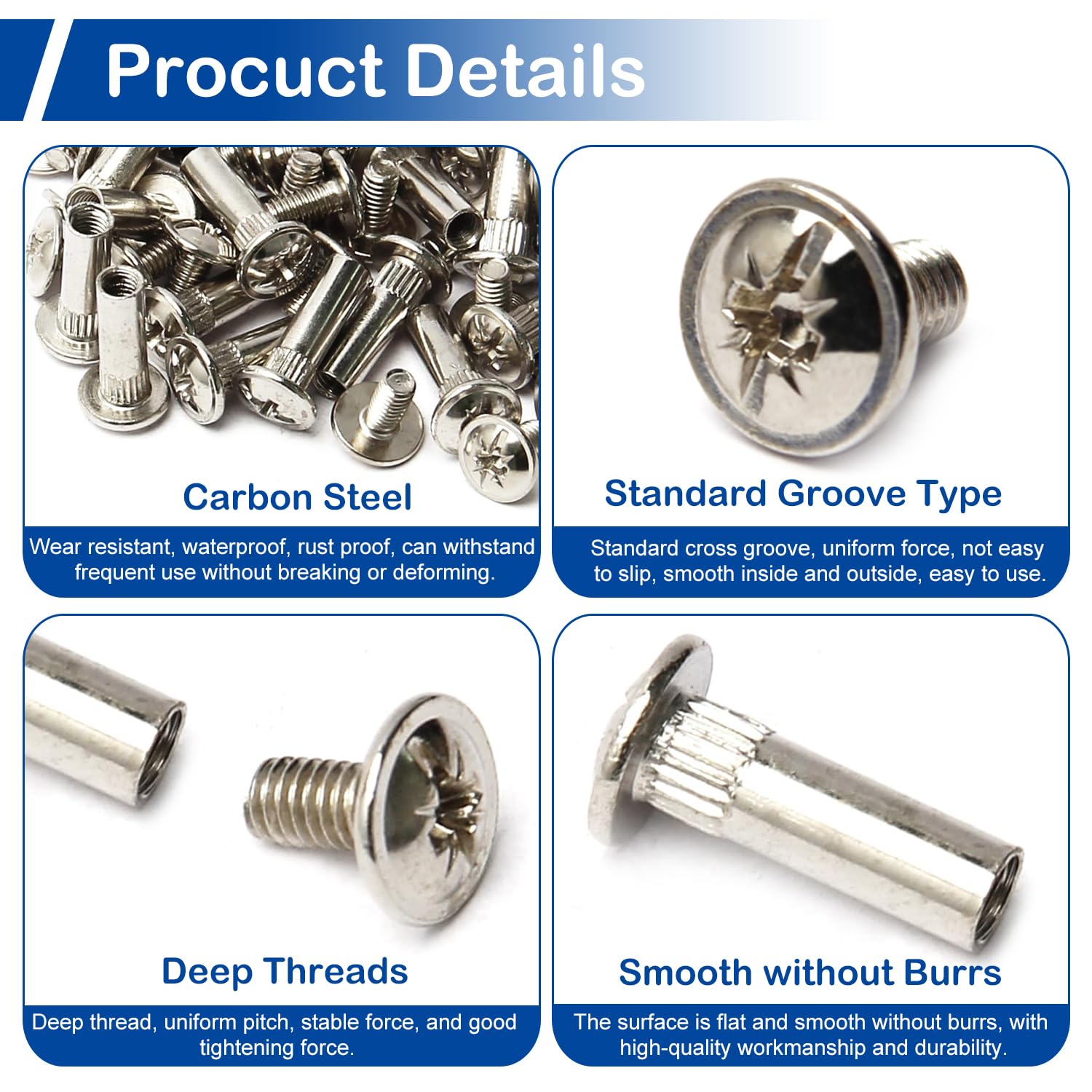 Furniture Connector Bolts & Nuts - 20 Sets -4