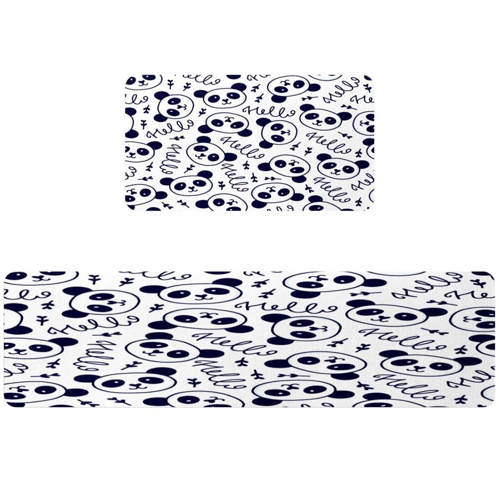 Alfombras de cocina absorbentes con base antideslizante lavable y diseño de oso panda
