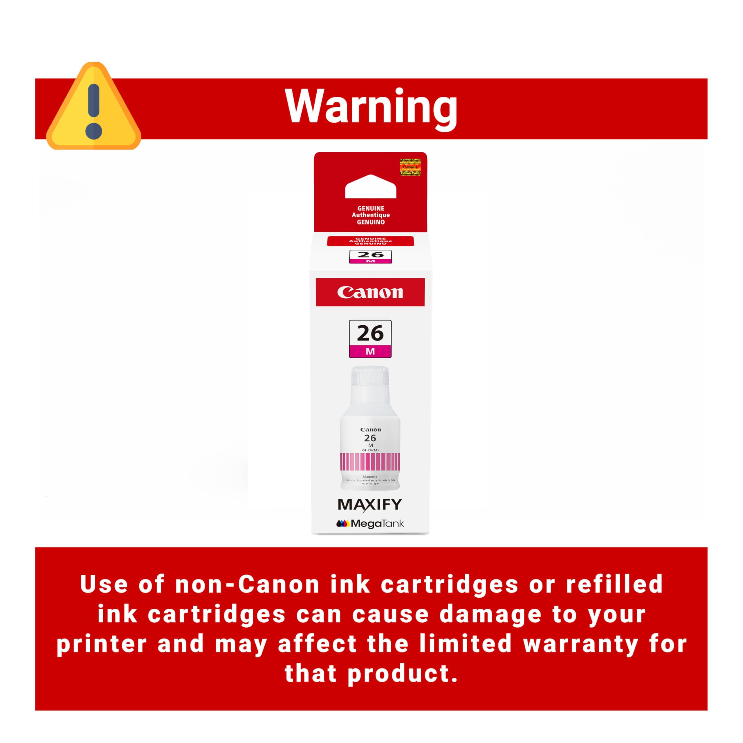 Canon 使用済みインク２６個 Amazon.com: Canon GI-26 Genuine Pigment Magenta Ink Bottle