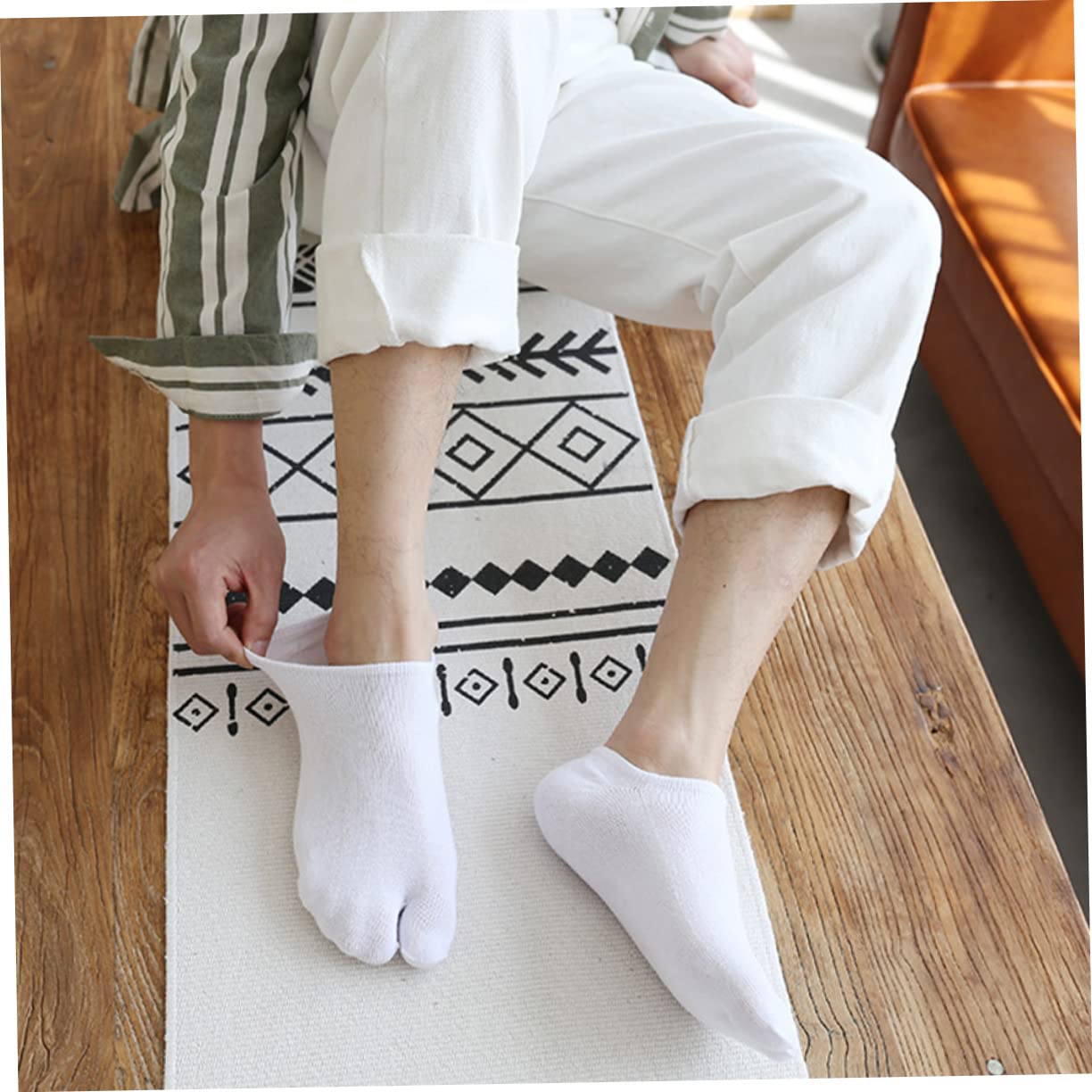 SOIMISS 4 Pares Calcetines Tabi Algodón Invisibles Hombre