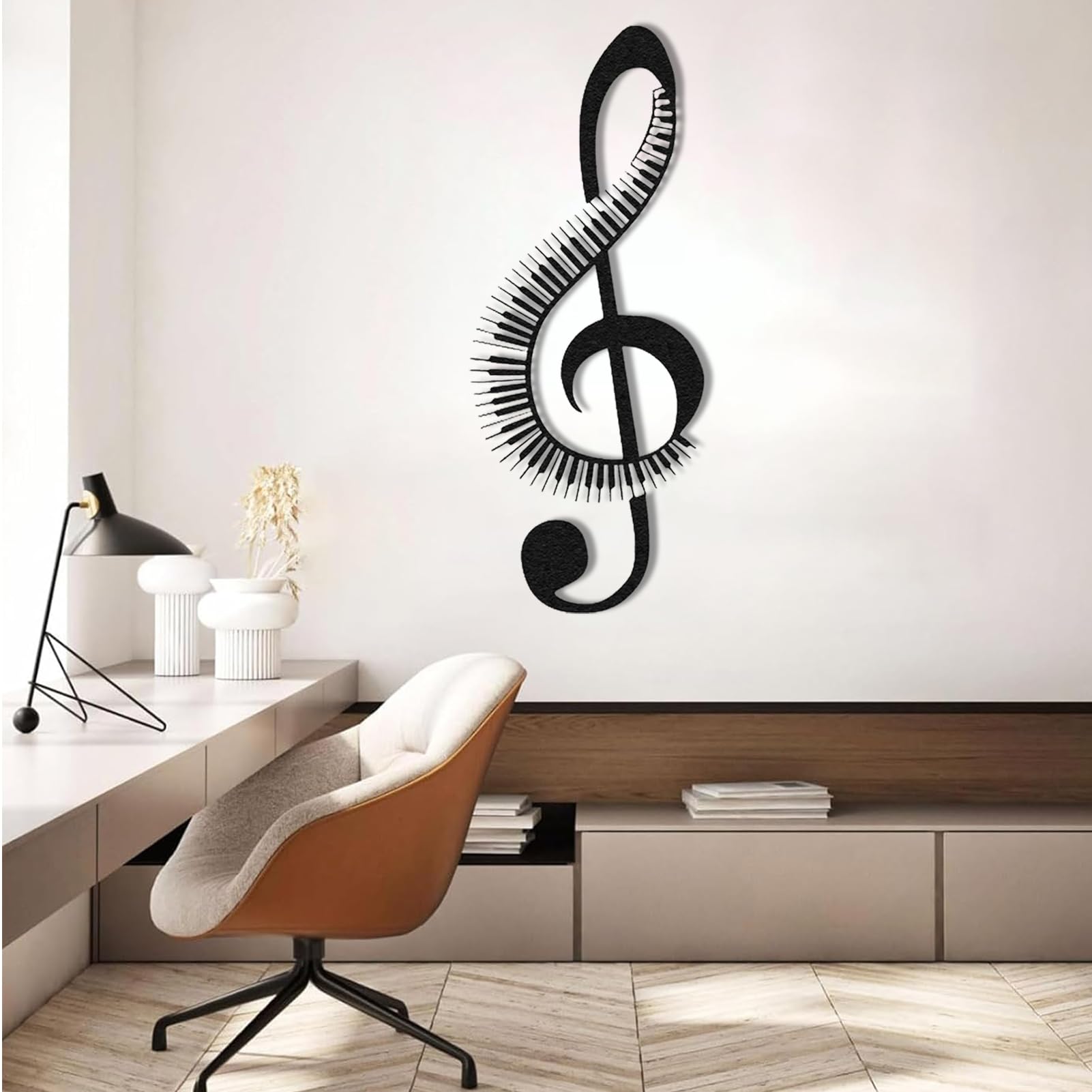 Genérico Arte de Pared con Notas Musicales de Metal, partituras Musicales de Metal, decoración para el hogar con Notas Musicales para Sala de Estar, Dormitorio, Pasillo y escaleras, Regalo Natur