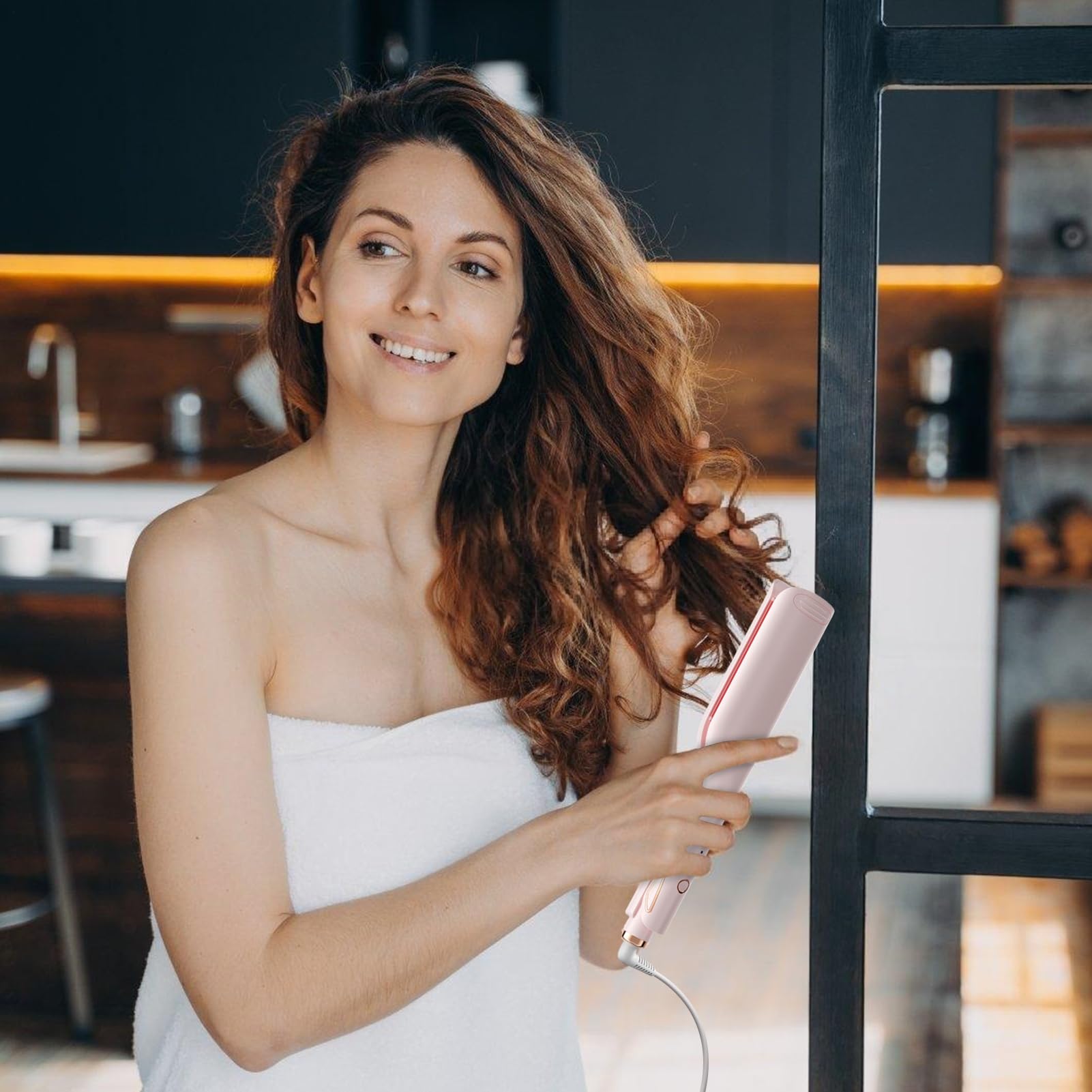 Crêpeur À Cheveux Pour Femmes, Outil de Coiffure pour Frisures et Crêpes, Chauffage Rapide Avec Température Réglable Pour Femme Amie Plage Salon Cosplay