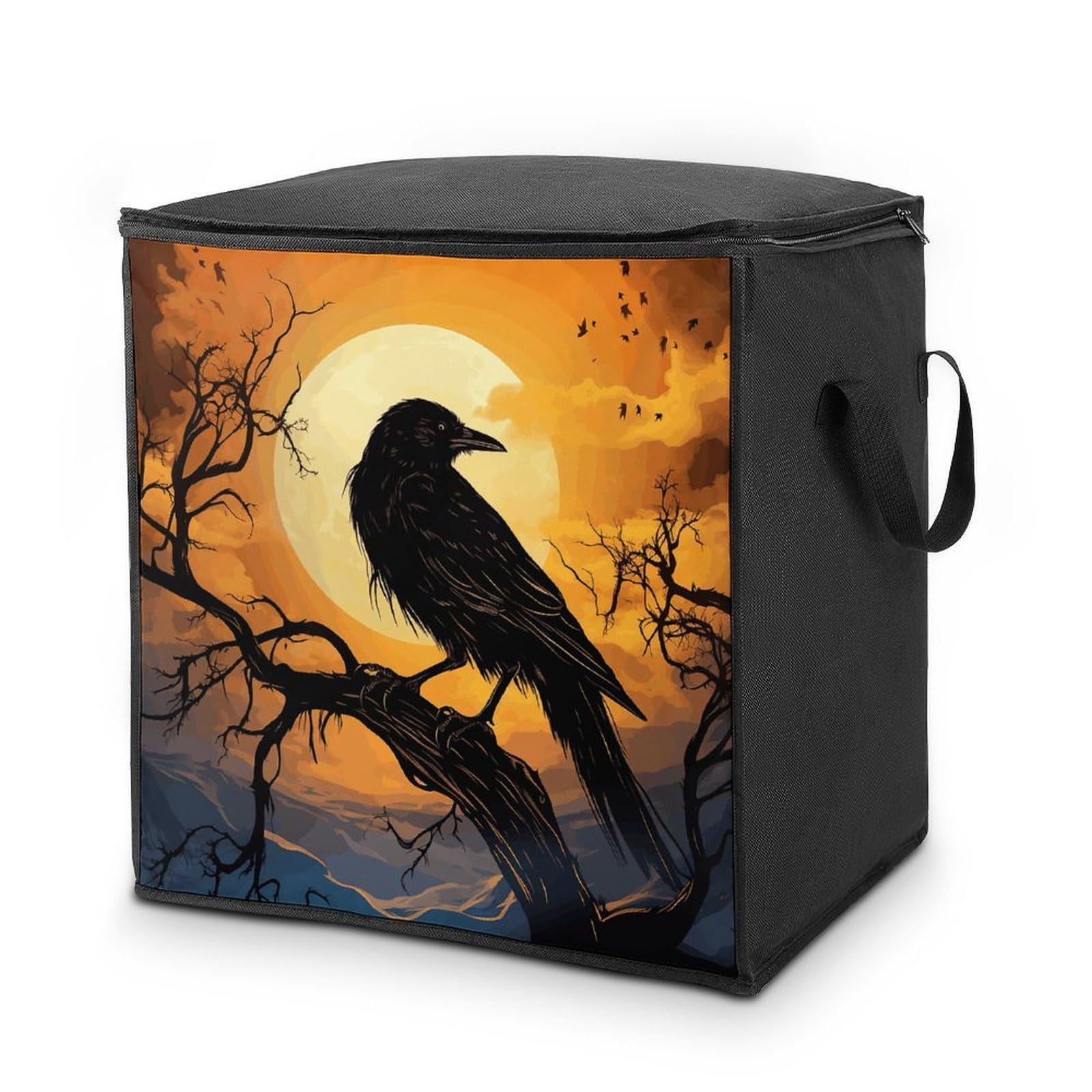 70L Crow Storage Bag With Zipper Closet Organizers with Handle for Home Storage Organizer for Blankets Quilts Clothes Comforter Bedding And Pillows
