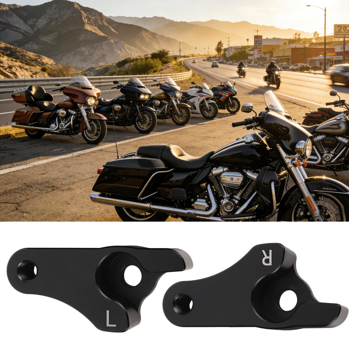 2 "Blocchi di abbassamento Kit Rear Slam Blocchi di abbassamento Compatibile con Touring Street Glide 2002-2023 Adatto per Modelli Touring