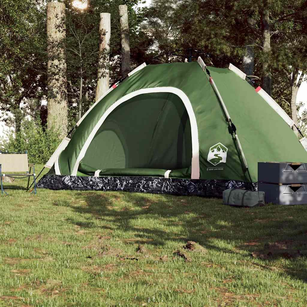 Namiot kempingowy dla 5 osób, zielony, wodoszczelny poliester 190T, namiot typu pop-up, z systemem Quick-Release, łatwy montaż, na kemping rodzinny, 300 x 300 x 185 cm