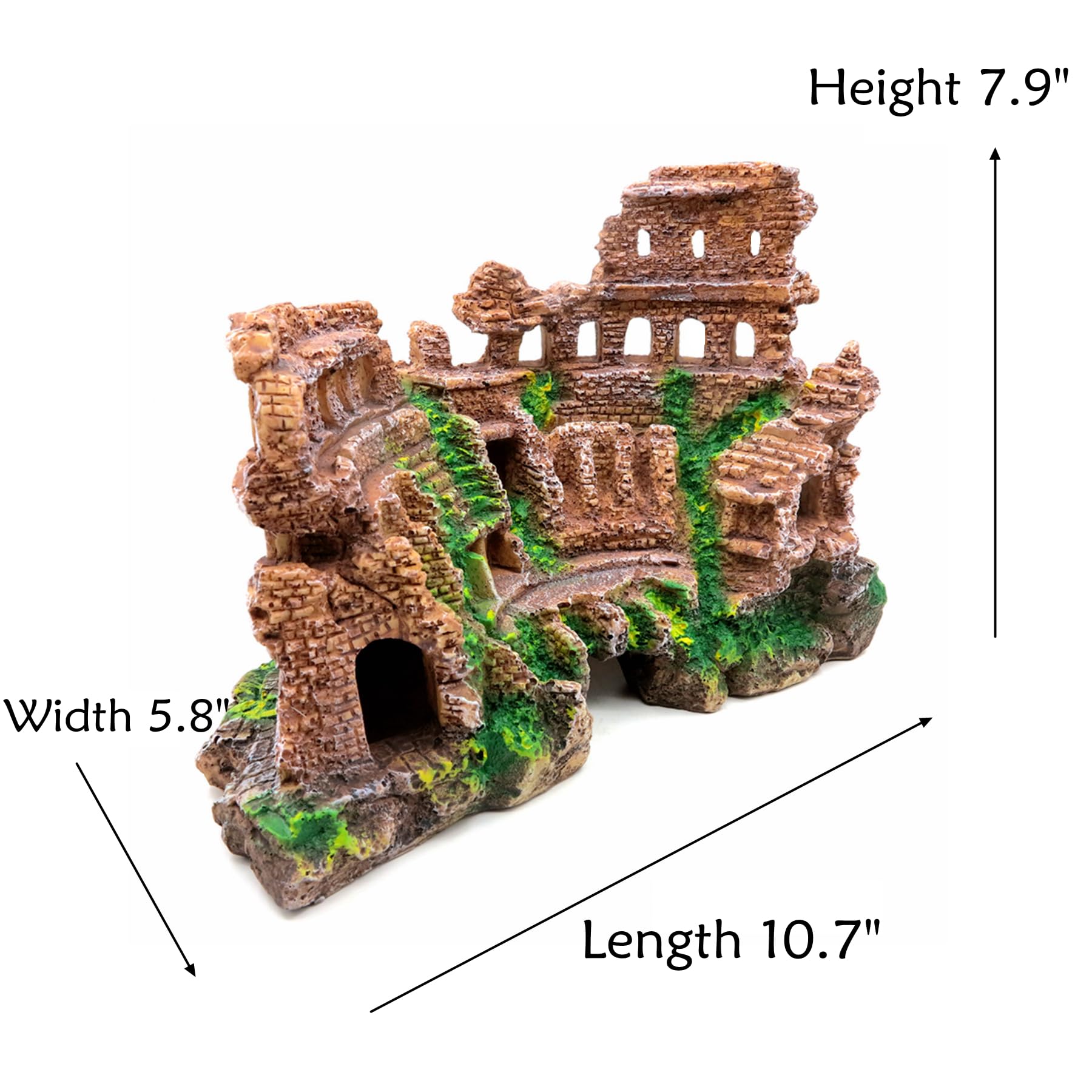 M2cbridge Ruinas Antiguas de Columna Romana para decoración de Acuario, Castillo Europeo, Rocas de escondite de peceras (ruinas de Columna Romana)
