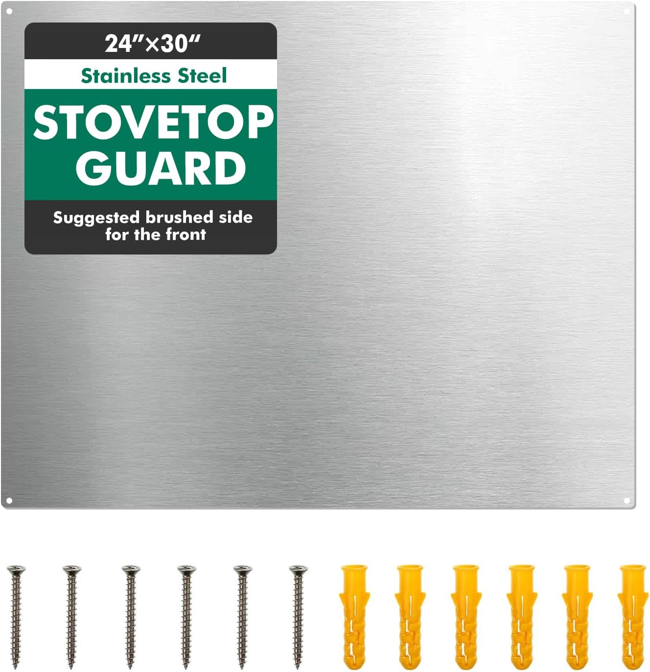 VAV 24"x30" Stainless SteelBacksplash, Reversible, Pre-Drilled Holes