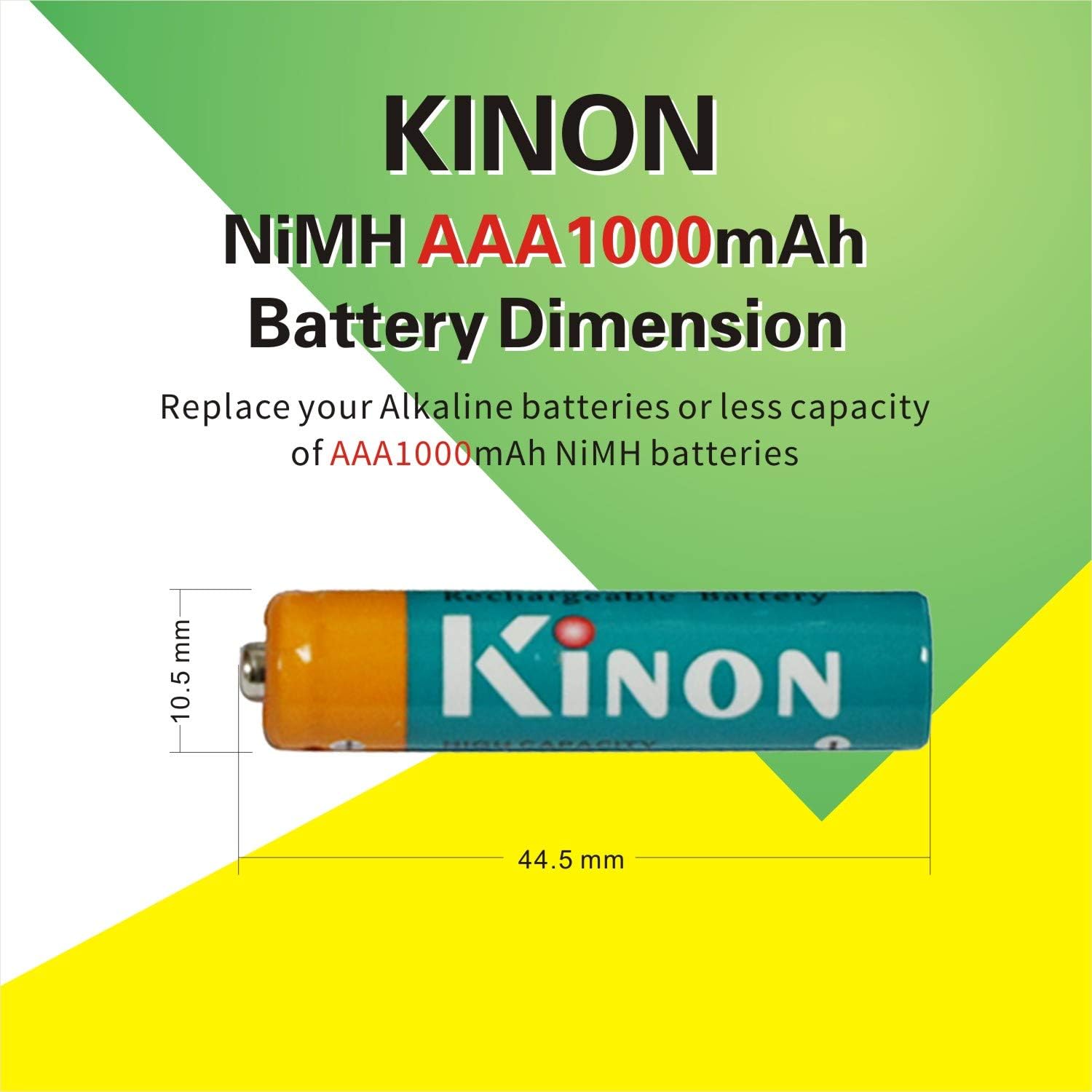 Kinon AAA Rechargeable Batteries Ni-Mh 1.2V 1000mAh (12 Pieces) for Cordless Phone Electric Scale Remote Wireless Mouse Landscape Path Light, Blue : Electronics