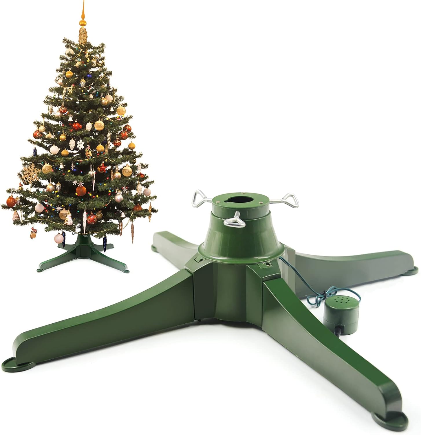 Craft Spot! 360Degree Rotating Artificial Christmas Tree Stand, Adjustable Christmas Tree Stand