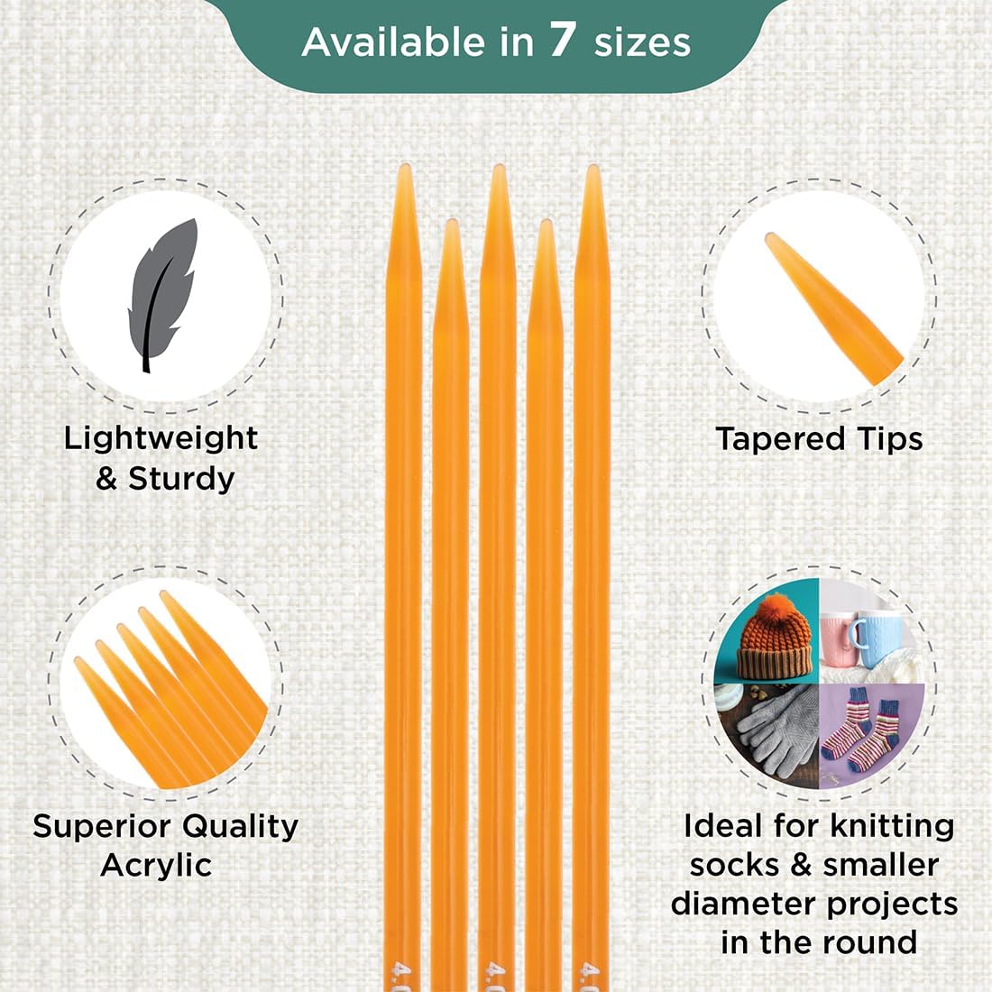 KnitPro Trendz Double Pointed Needles 6" (15cm) | US Size 6 (4mm)