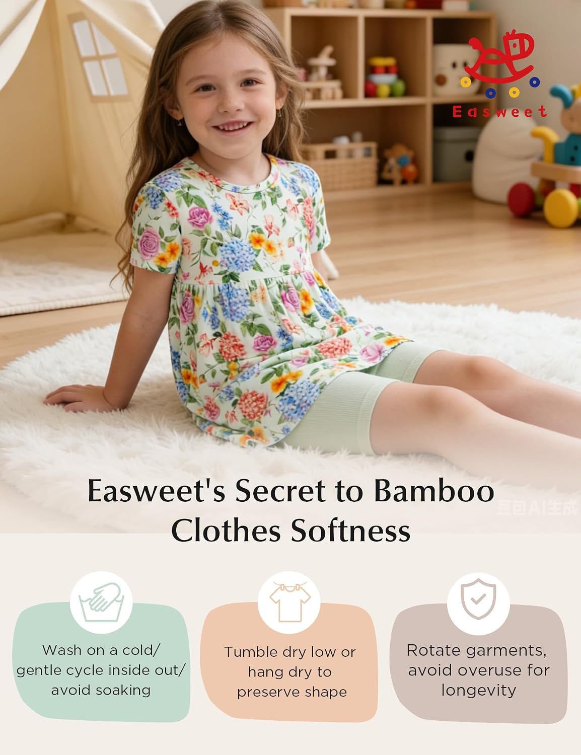 Toddler Girl Summer Outfits Soft Bamboo Viscose 2 Piece Summer Short Set