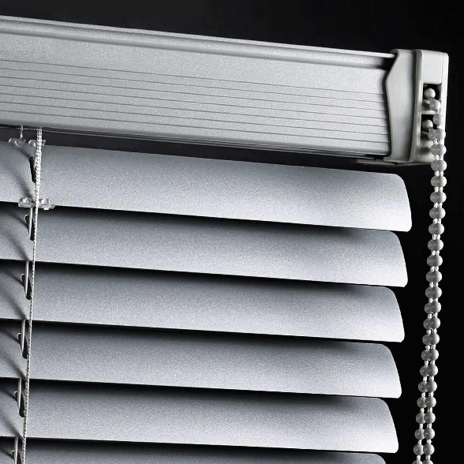 DZHTUF Window Blinds, Aluminium Venetian Blinds, Metal Venetian Blinds, 25mm Silver Grey Aluminium Slats, Horizontal Blinds For Doors And Windows, Sunshades,W×H-110x100cm/43x39in
