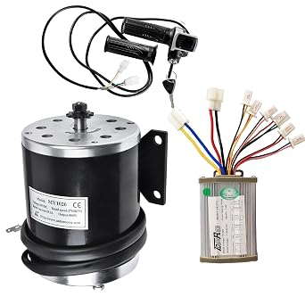 36V 800W Brushed Motor MY1020 Kit with 11T 25H Sprocket, 36V Speed Controller & Throttle Grip LCD, 2650RPM 13.7A, for Go Kart Electric Scooter ATV E-Bike Razor MX350 MX500 SX500 Upgrade Kit!