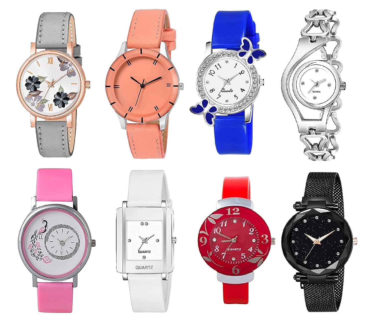 Shree Analogue Womens Watch (Assorted Dial Assorted Colored Strap) (Pack of 8) (B075K5LQF5) Amazon Price History, Amazon Price Tracker