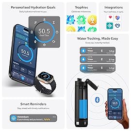 Hidrate Spark PRO 2 - Smart Bottle with Drink Reminders & Water Tracking, Great Holiday Gift for New Year Resolutions - 21oz - Syncs with Apple Health, Fitbit, Smart Rings & Watches - Chug Navy