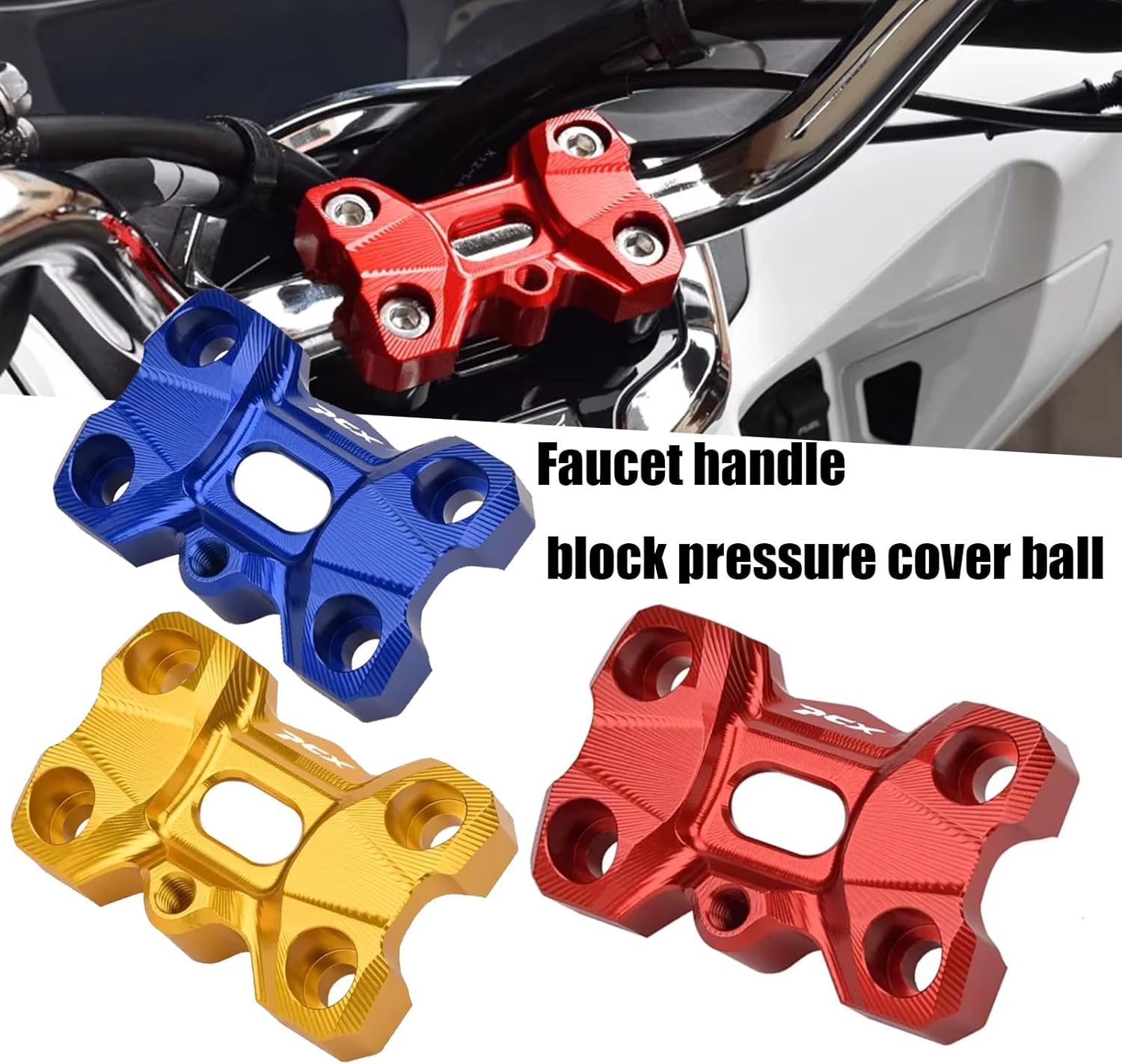 For PCX160 PCX150/125 2025 handlebar code modification faucet handlebar block cover ball head accessories pcx160 pcx150 pcx125 2022-2025 motorcycle accessories (Black)