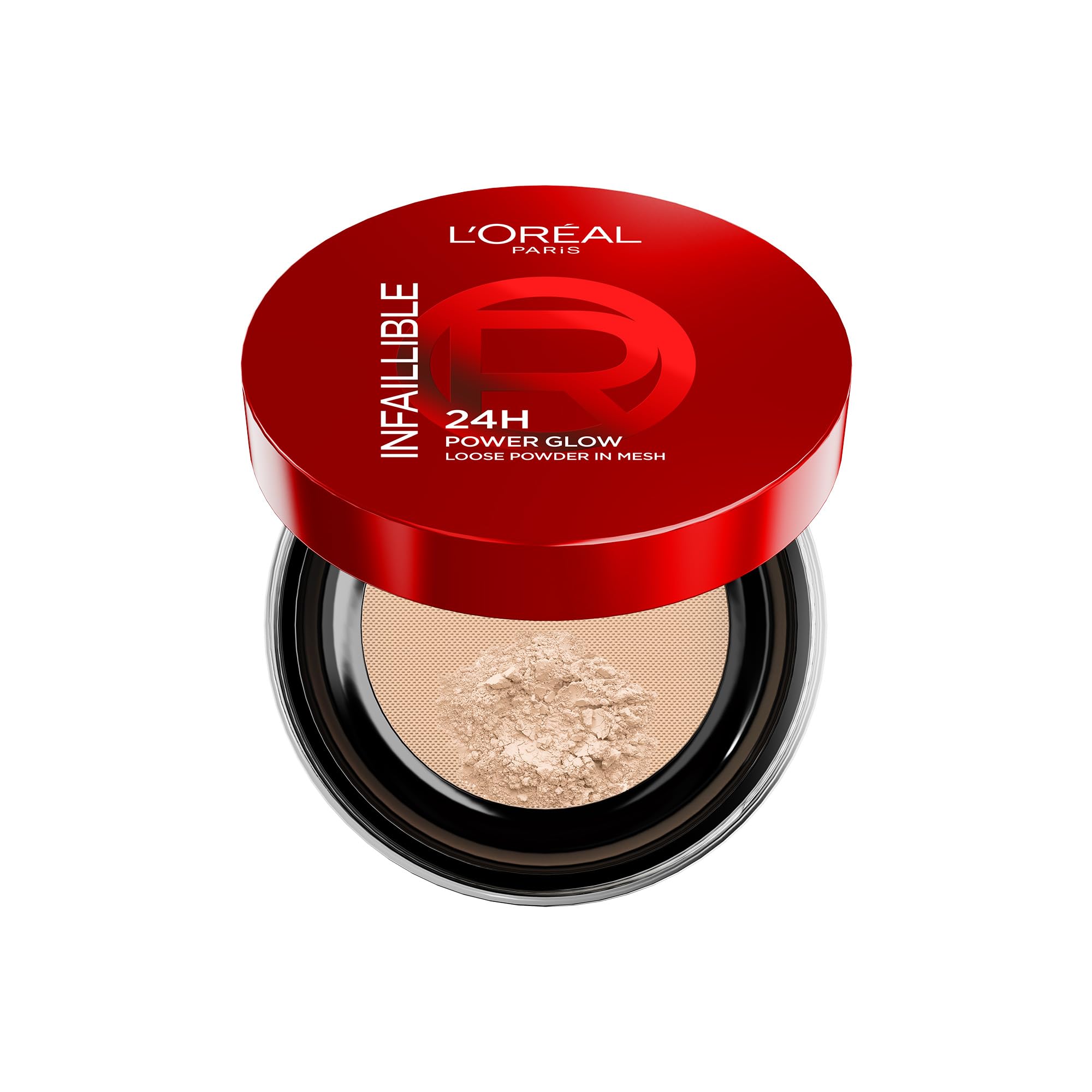 L'Oréal Paris Cipria in Polvere Libera, Per Tutti i Tipi di Pelle, A Lunga Tenuta, Makeup Fissato Fino a 24H, Finish Luminoso, Azione Idratante, Infaillible 24H Power Glow, Tonalità: Universal, 10g