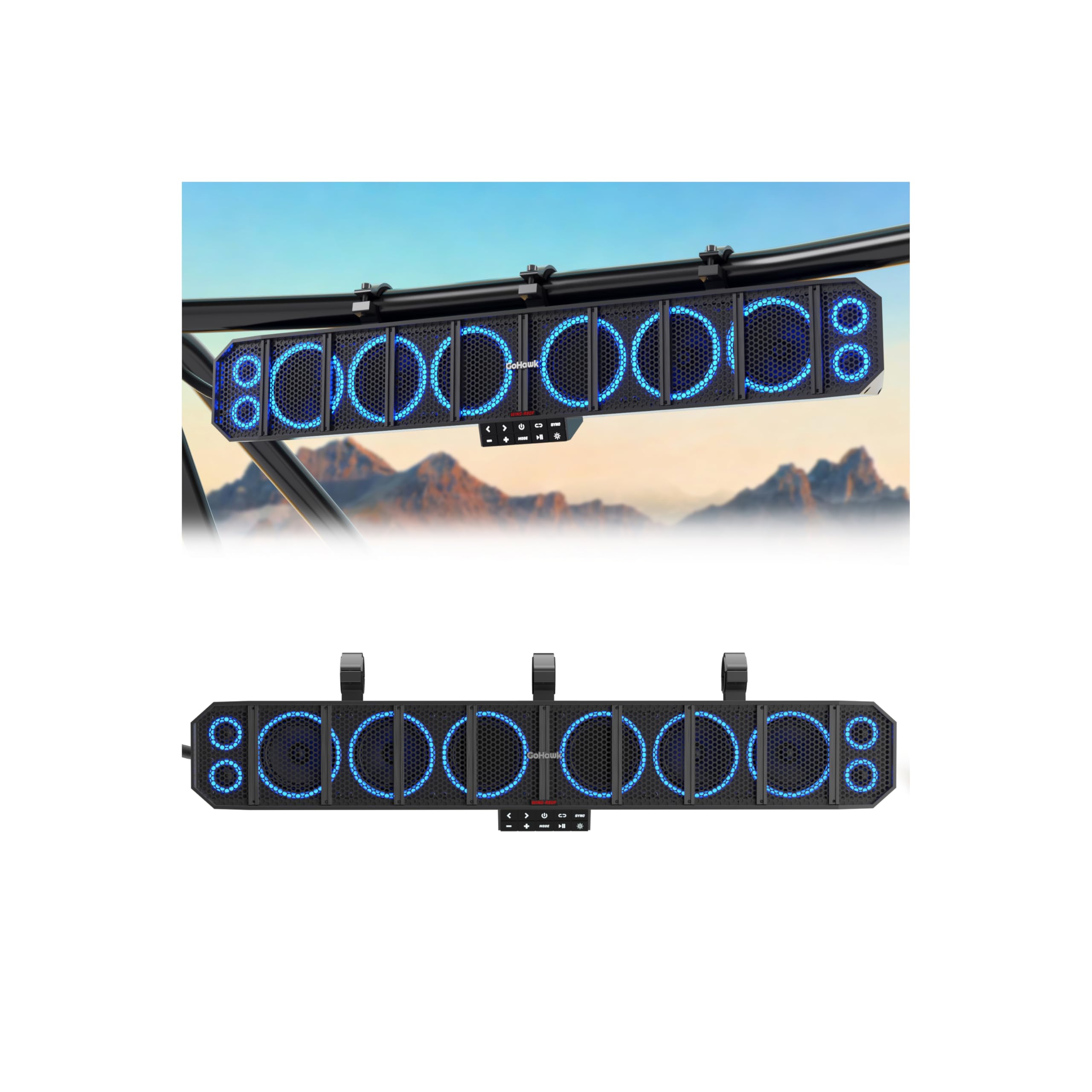 GoHawk 35 Inch 10-Speaker UTV Sound Bar