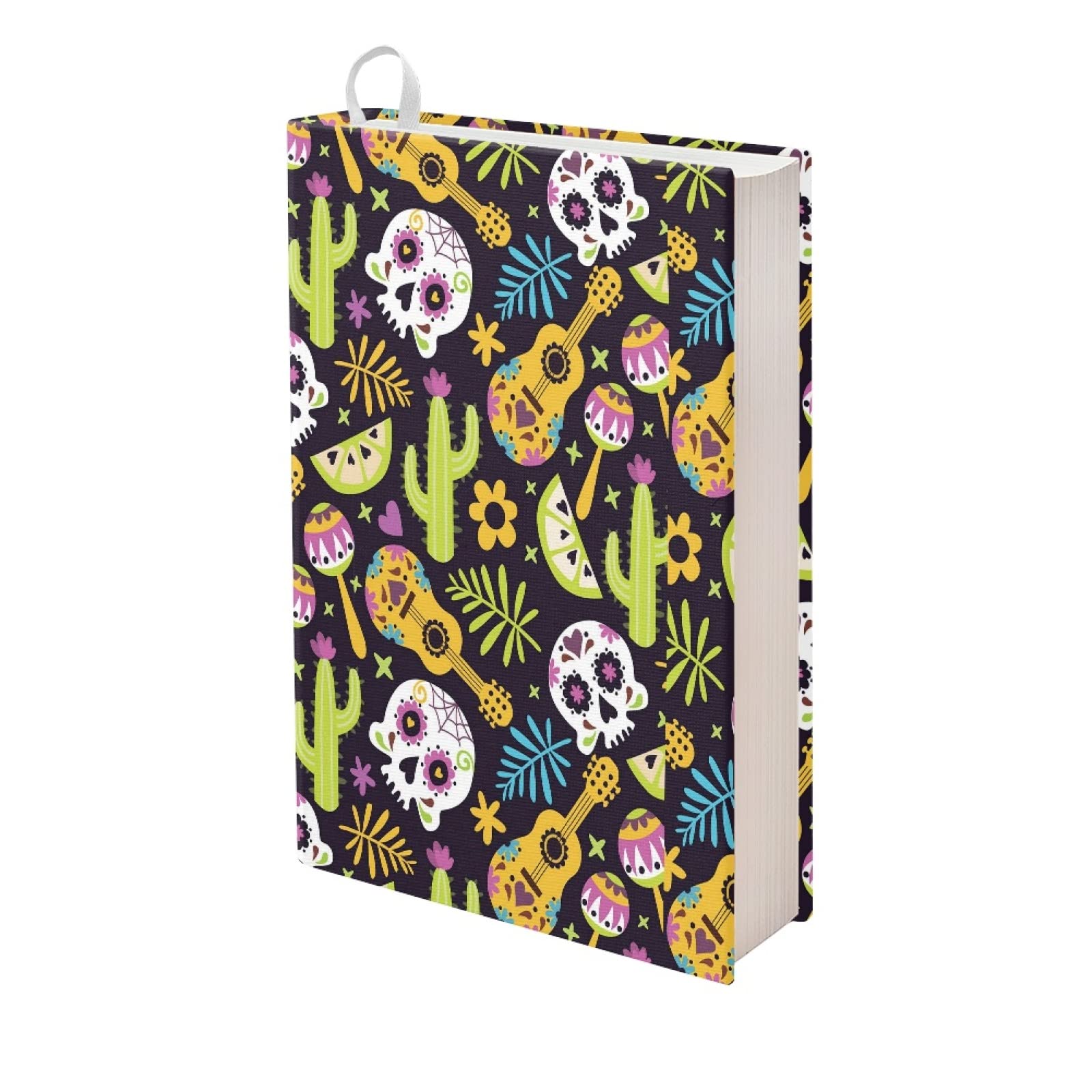 Kuiaobaty Ethnic Mexico Pattern Book Sleeve Cover 11 Inch X 8.7 Inch, Sugar Skulls Scrapbook Cover Washable Book Protector for Notebooks — image 1