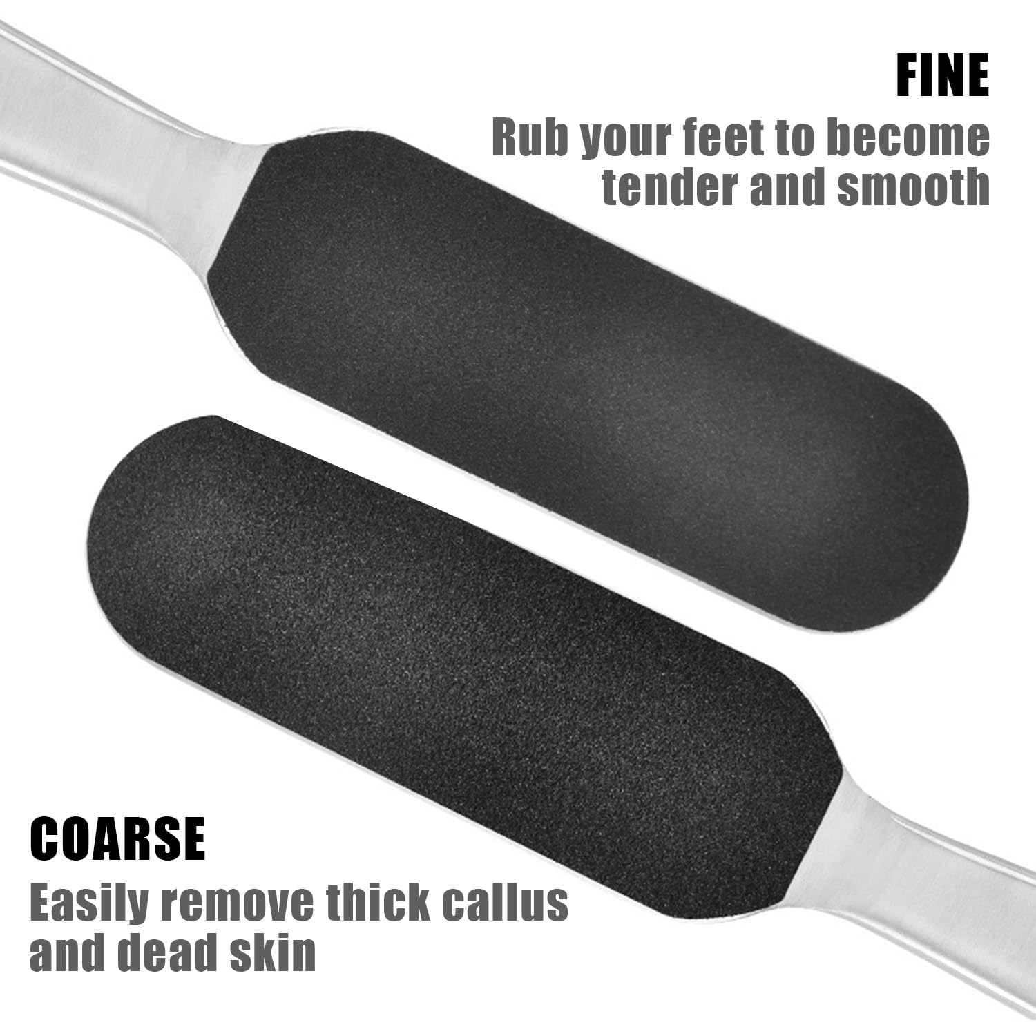 SYEYCW 1 Pcs Stainless Steel Handle, 20 Pcs Foot File Coarse Fine Grit Pads - Image 3