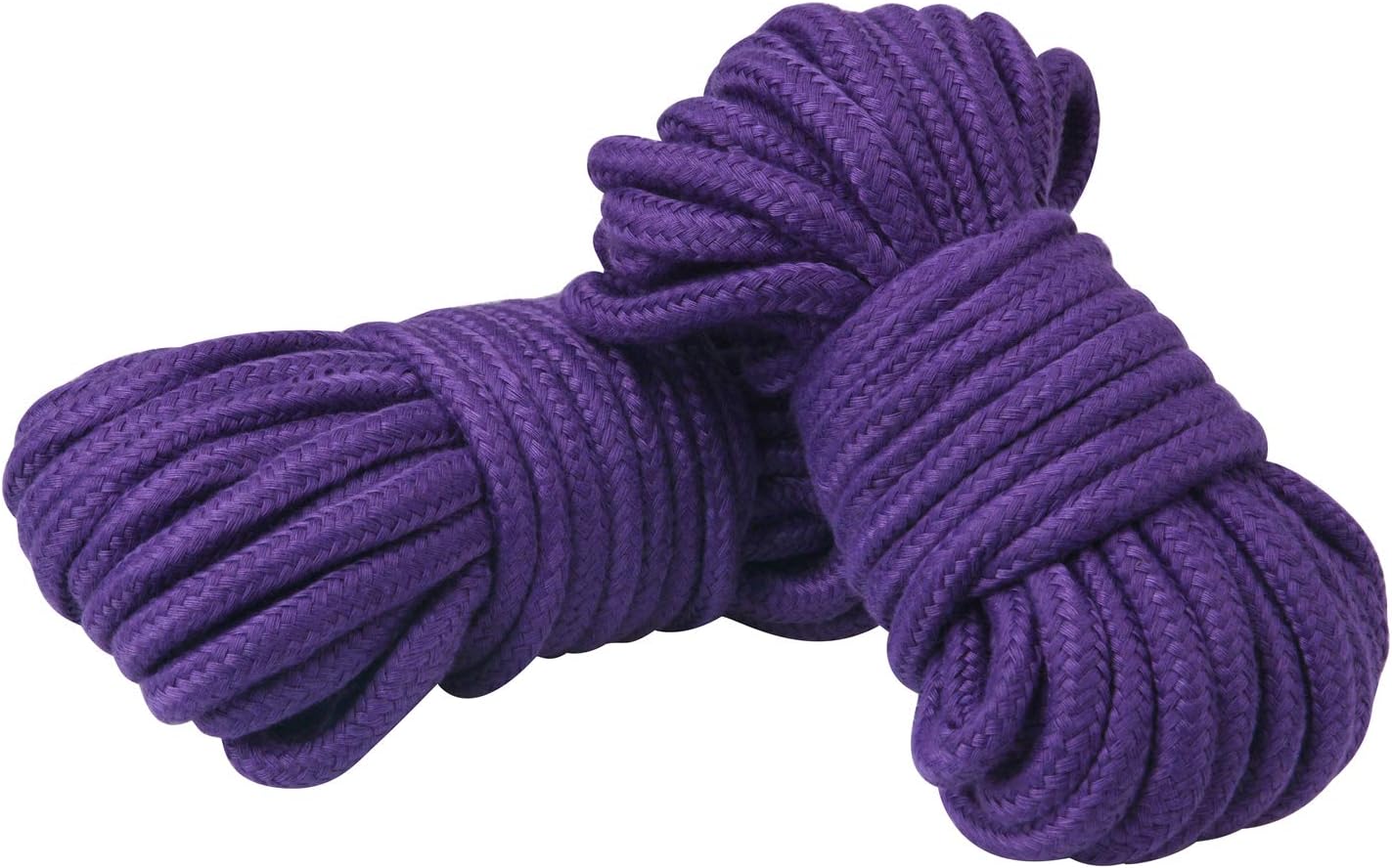 Soft Cotton Rope Multifunction Craft Rope 2 Pcs (Purple) 32 Feet/10 m 8mm (1/3 inch) Diameter Thick Colored Rope Natural Utility Durable Long Twisted Braided Cord