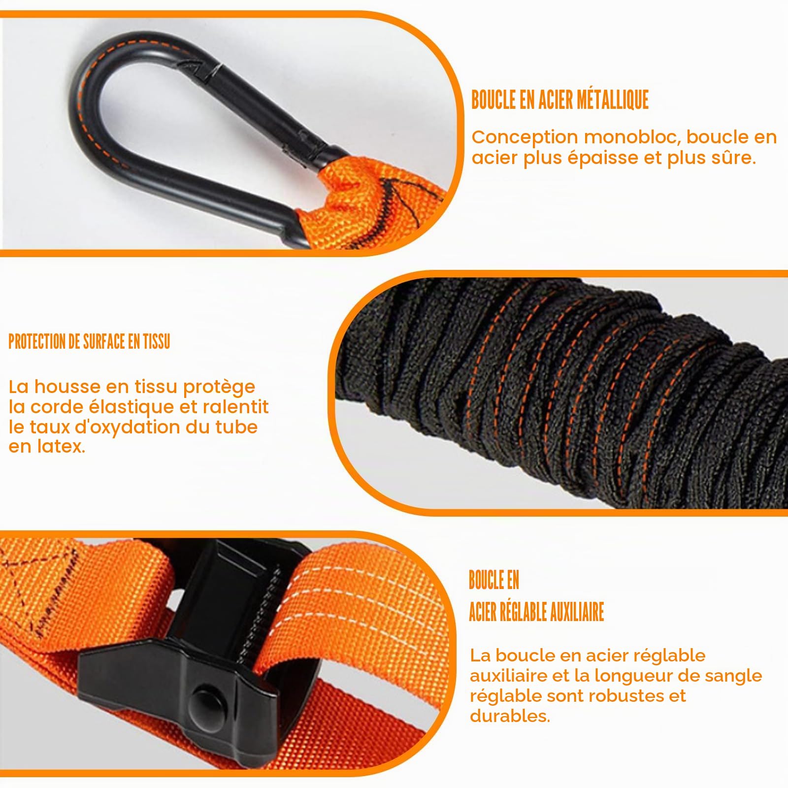 Kit d'aide à la traction, bandes de résistance robustes avec 4 bandes de résistance réglables et 2 repose-pieds, bandes auxiliaires pour tractions, pull-up