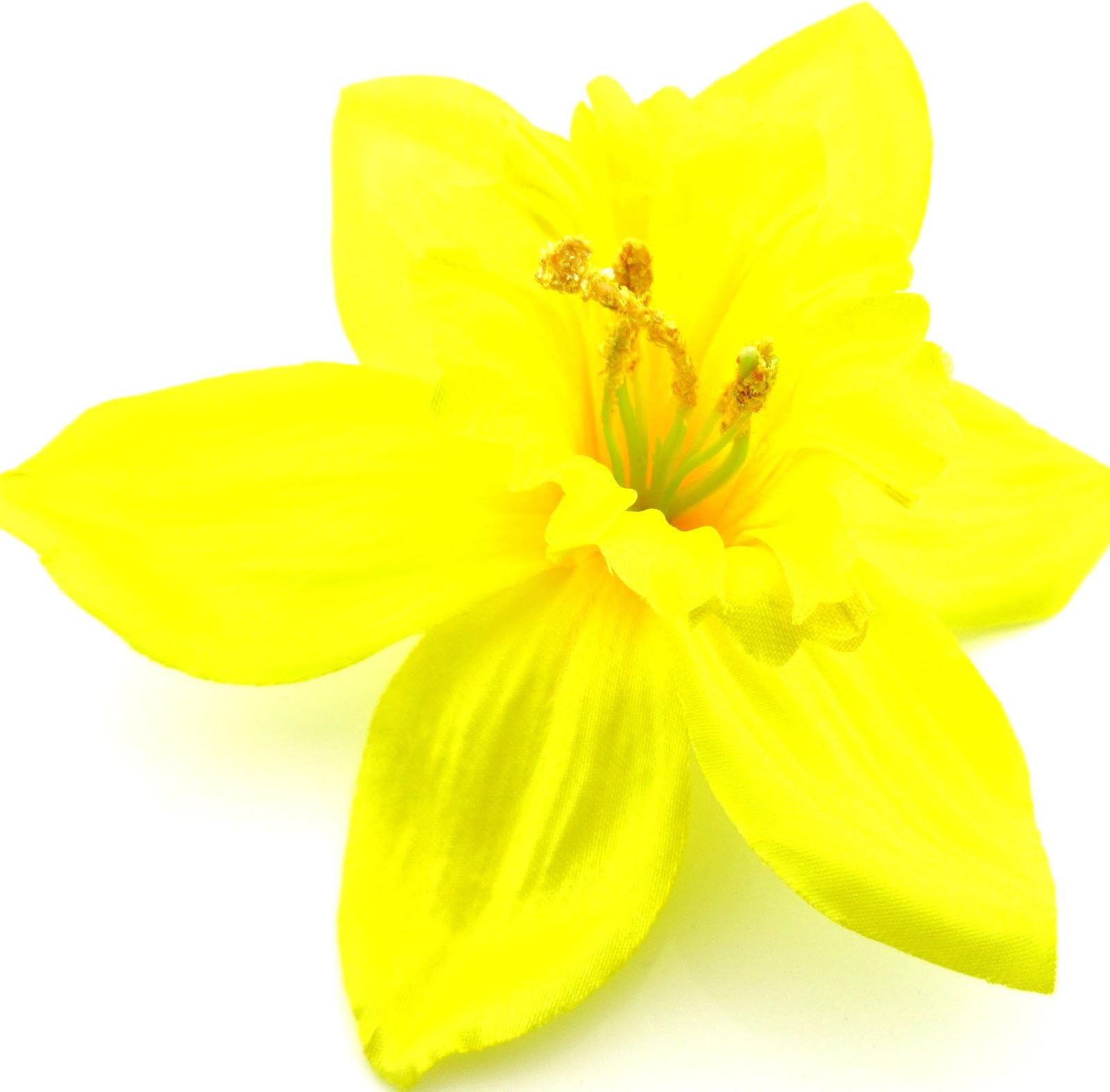 5" Yellow Daffodil Silk Flower Brooch Pin with Locking Bale