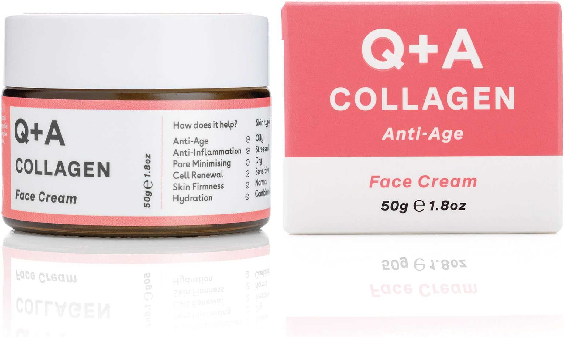 Collagen Face Cream (50g), Natural Skincare Anti-Ageing Face Care with plant-powered Collagen, Shea Butter and Magnesium, Hydrating and Firming Day Cream