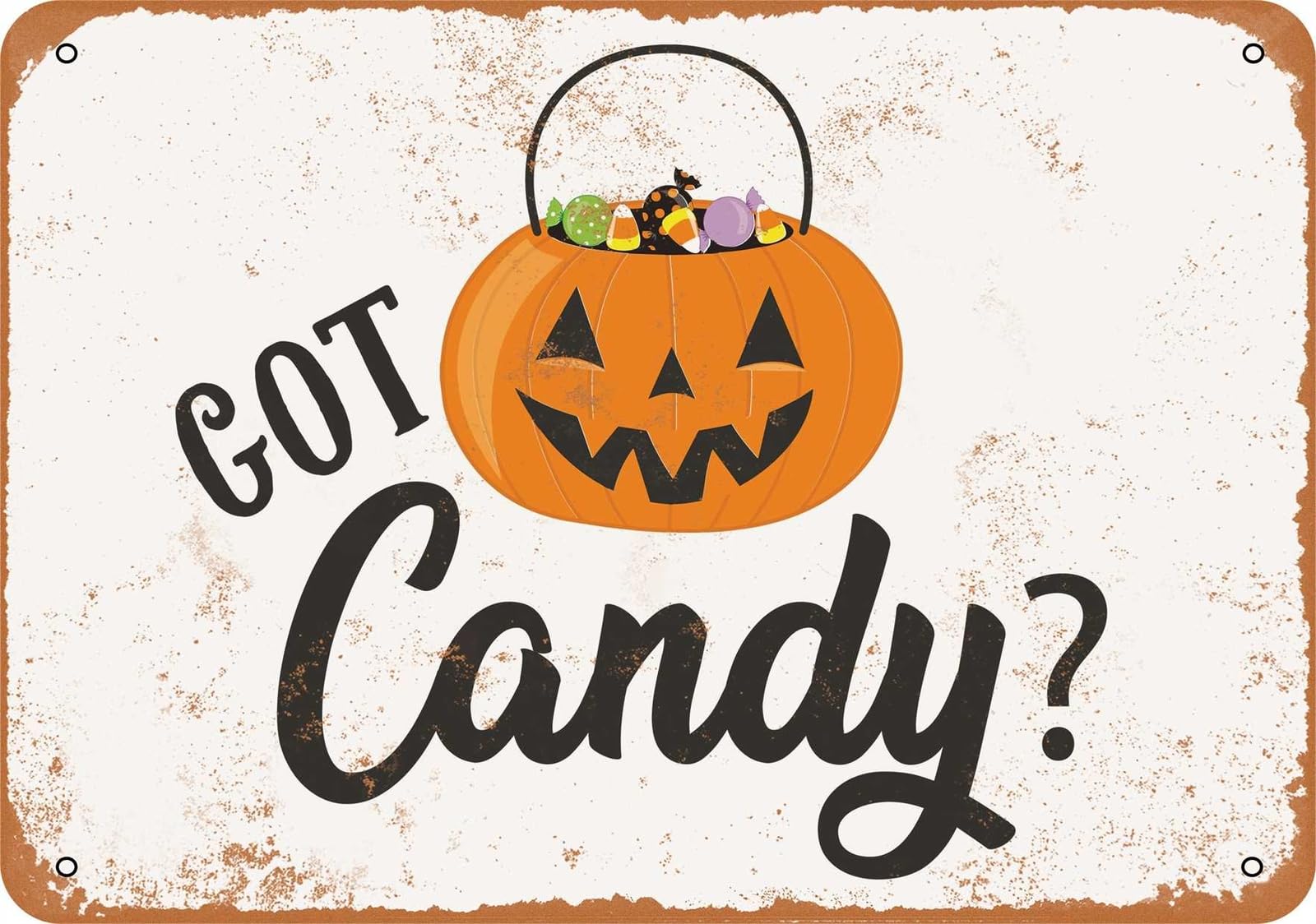 Miaomansenstore Metal Sign - Got Candy? Pumpkin - Vintage Look Home Decor