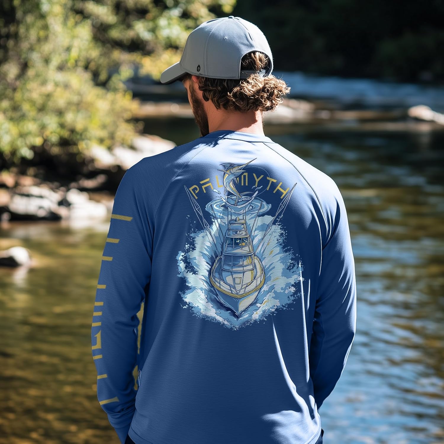 Palmyth Mens Fishing Shirts Sun Protection T-Shirts UV UPF 50+ Long Sleeve Rash Guard Tee - Image 2