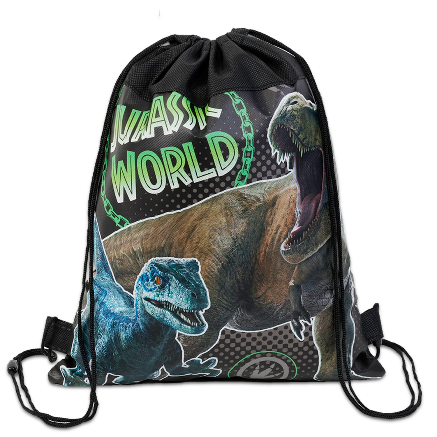 Jurassic World Set di sacchetti per bomboniere – Bundle con 12 sacchetti con coulisse dinosauro per bambini più adesivi, altro | Jurassic Park forniture per feste di compleanno