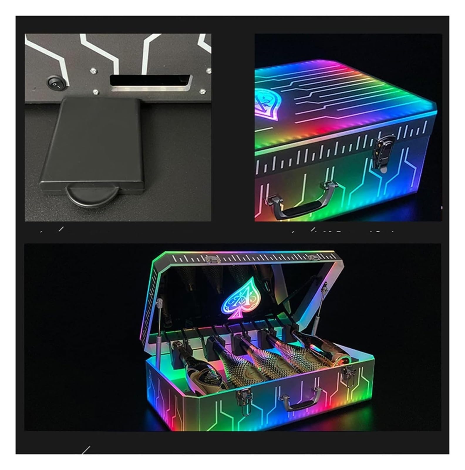 Presentatore for bottiglia di champagne Ace of Spades con luci LED regolabili - 7 colori - Perfetto for locali notturni ed eventi