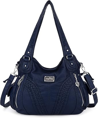 Purses and Handbags Women Fashion Tote Bag Shoulder Bags Top Handle Satchel Purses Washed Synthetic Leather Handbag