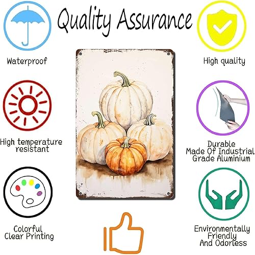 Miniatura 6 de Letrero de hojalata con estampado de calabaza, acuarela, calabaza, arte de pared, decoración de otoño, decoración de Acción de Gracias, decoración