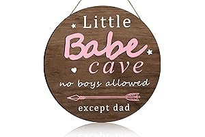 Little Babe Cave Door Sign Wood: Woodland Decor for Baby Girl Rooms