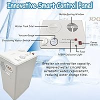 Vista 2 de Bomba de vacío de agua de circulación vertical, tanque de acero inoxidable de gran capacidad de 55 L, 5 cabezales de succión con juntas de cobre