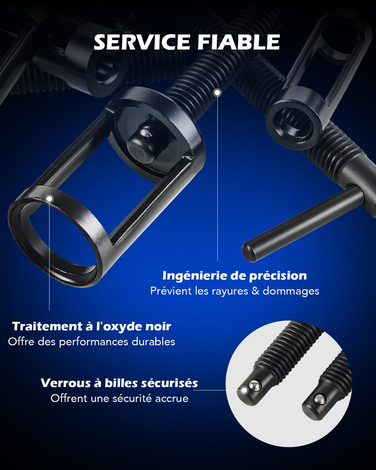 Orion Motor Tech Kit Lève-soupape 10 Pièces avec Serre-Joint en C, Compresseur de Ressort de Soupape pour Auto, Moto et Petit Moteur, Outil de Distribution avec 5 Adaptateurs et Mallette