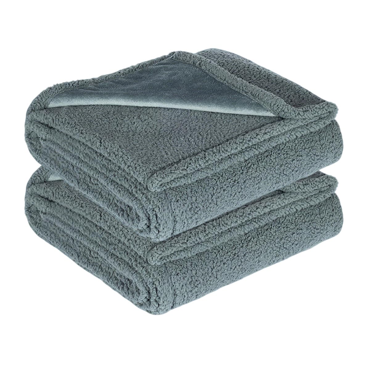 Lot de 2 couvertures en flanelle apaisantes pour chien et chat - Couverture chaude et chaude pour chien et chat - Gris - 145 x 216 cm