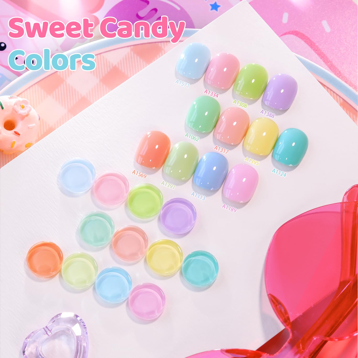 Double Rhythm Juego de 28 esmaltes de uñas de gel de 1 onza/0.5 onzas, juego de esmaltes de uñas de gel extraíbles del mismo color para manicura y arte de uñas, ideal para salón de belleza o Cas