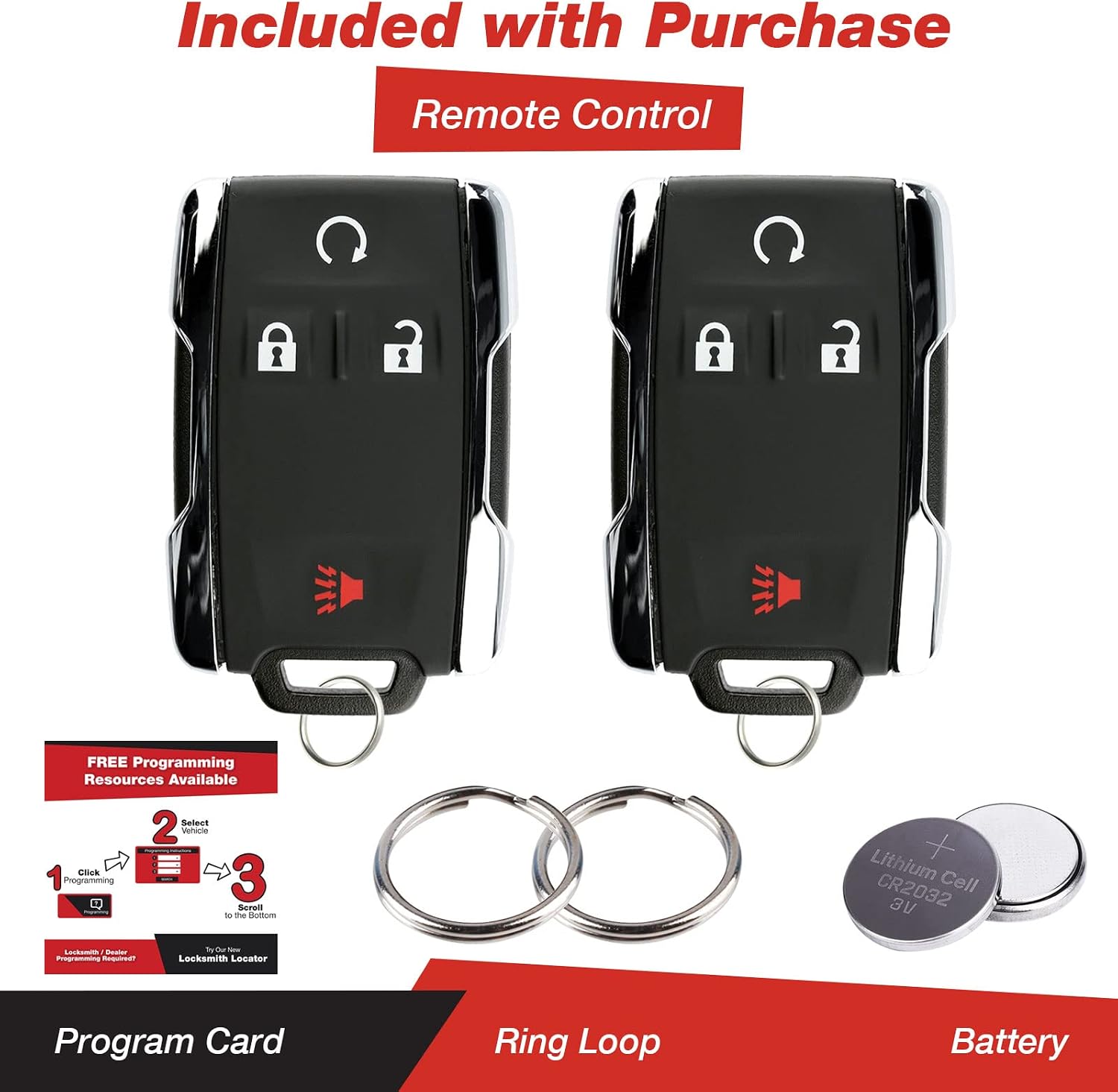 KeylessOption Keyless Entry Remote Control Car Key Fob Replacement for Chevy GMC M3N-32337100 (Pack of 2)
