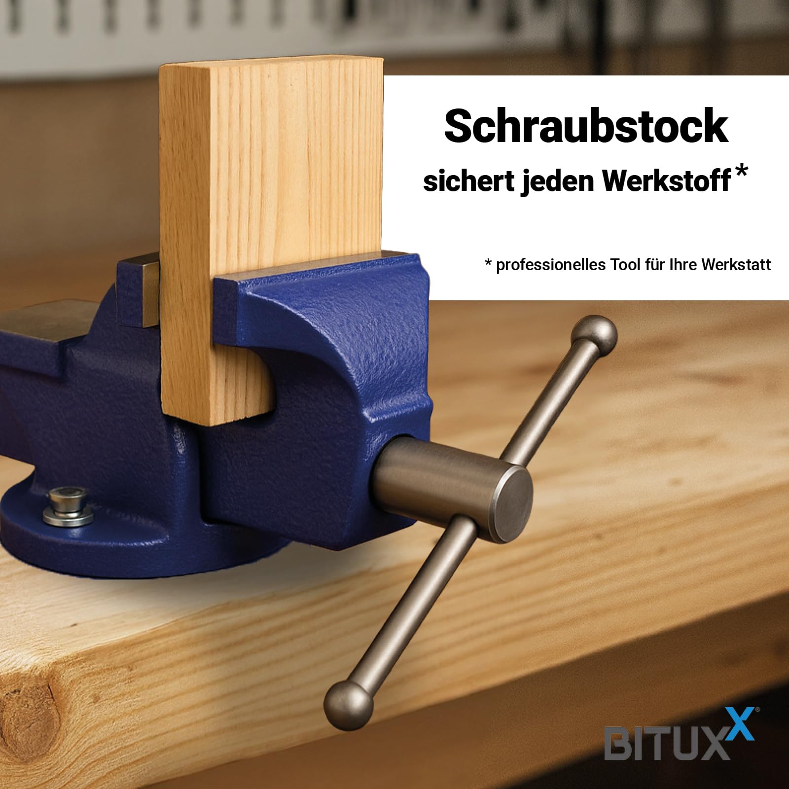 Bituxx Schraubstock Handschraubstock Werkbank Werkstatt 200 mm mit Amboss