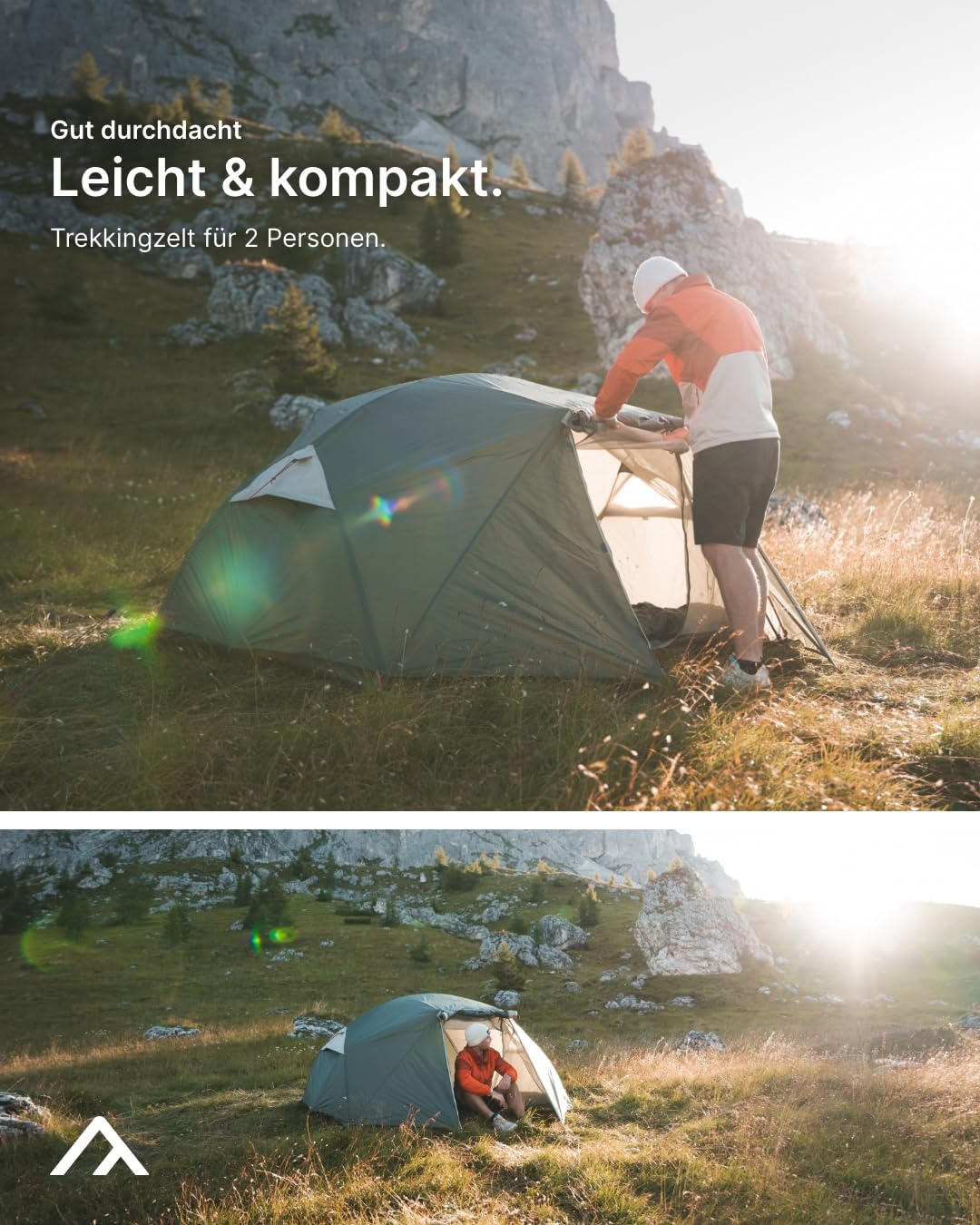 qeedo Light Birch Trekkingzelt in 4 Größen, kleines Packmaß, leicht